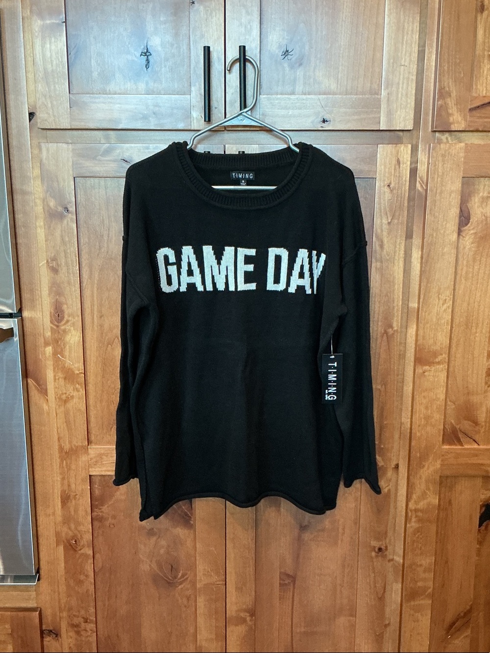 Timing Black Pullover Sweater with White "GAME DAY" Lettering